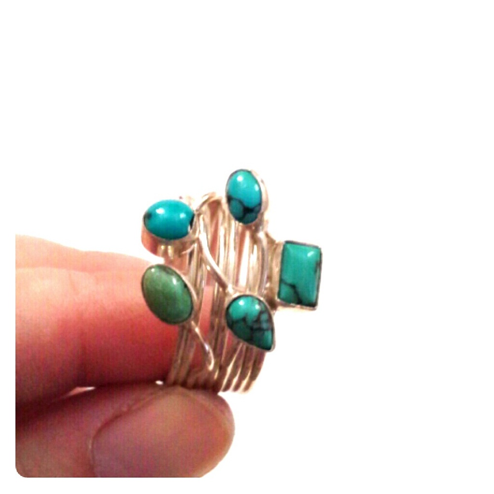 New sterling silver ring w/turquoise stone